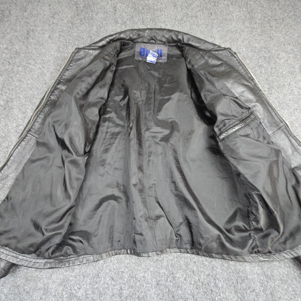 Vintage Buell American Motorcycles Leather Jacket Mens Large Black Blue Racing - Picture 6 of 14